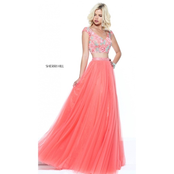 Orange Sherri Hill Prom Dresses